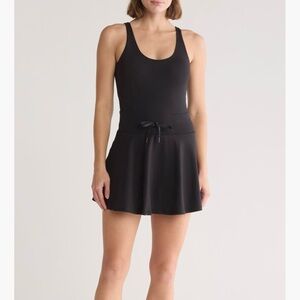 Yogalicious Black Women's tennis dress with attached shorts